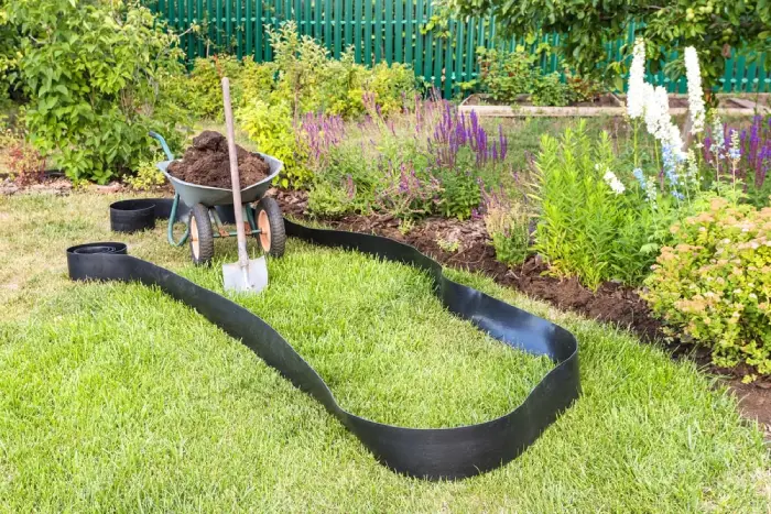 Plastic garden edging