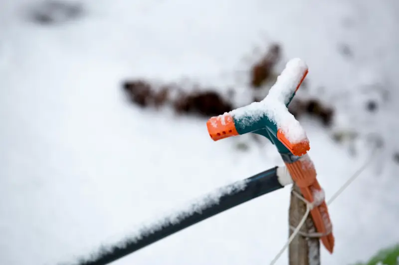 Irrigation system in the snow