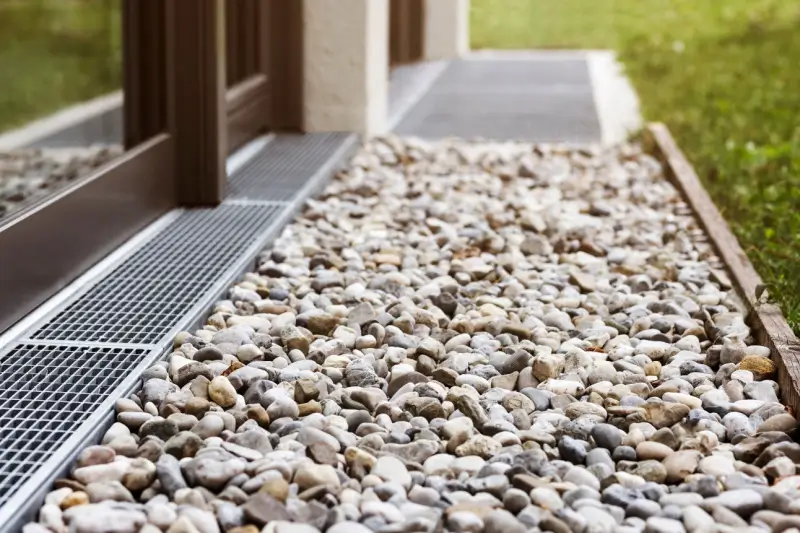 Drainage system around a house