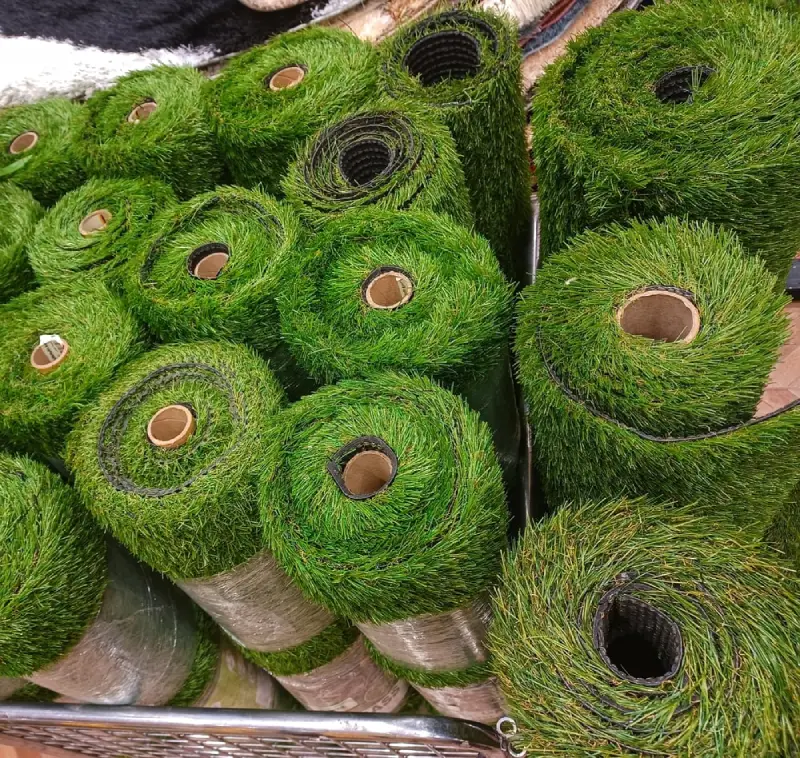 Rolls of artificial grass