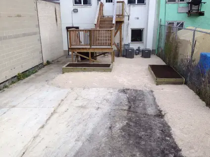 gravel landscaping backyard.